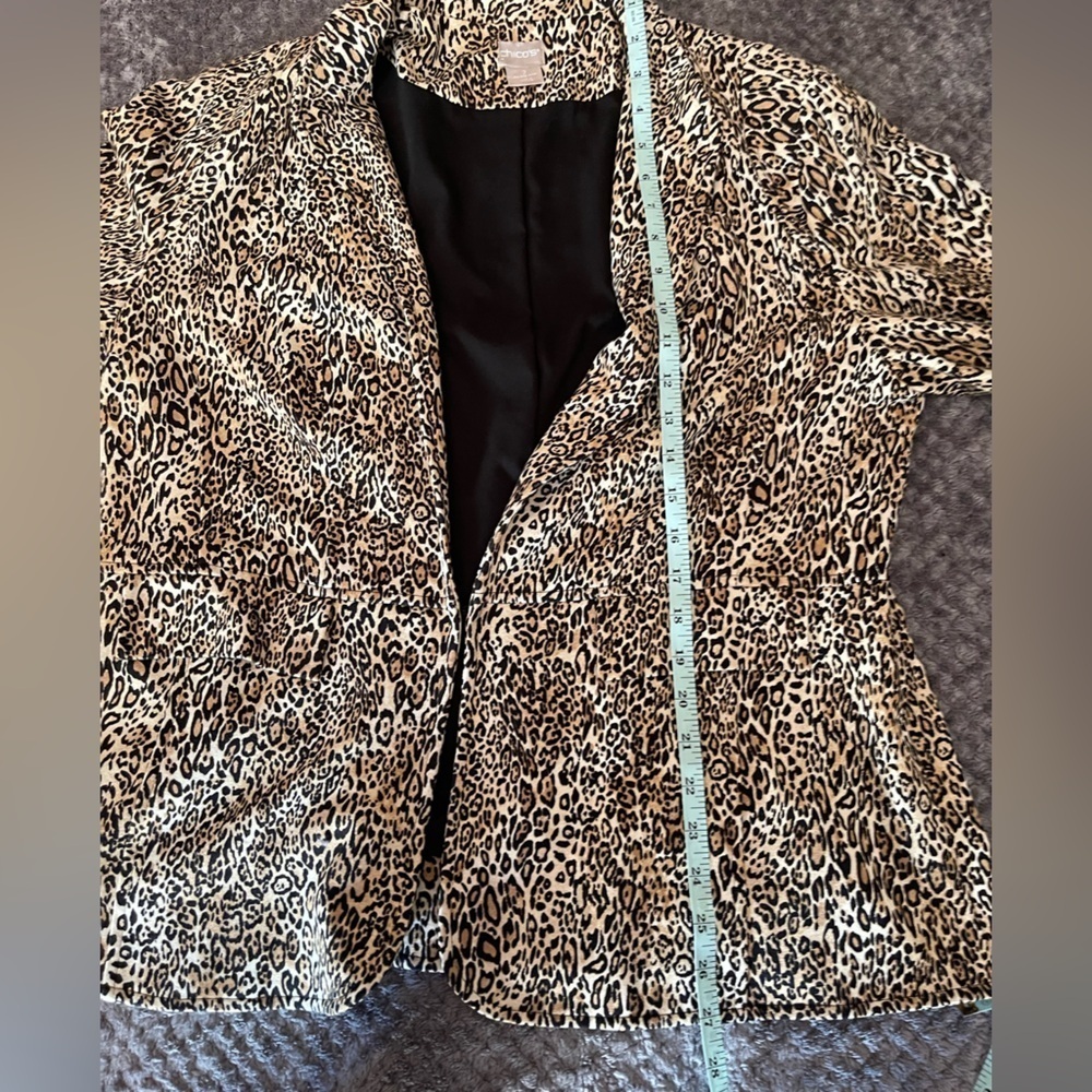 Chico’s Leopard Print Women's Jacket Blazer Size 12/14 - Picture 6 of 7